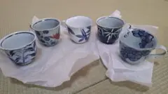 有田焼 花柄などのカップ5個と皿5枚セット