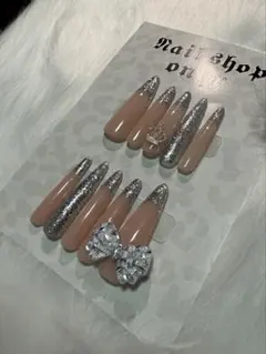 ネイルチップ ロング ギャル 清楚