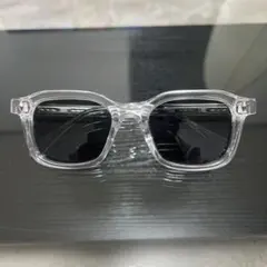 クリアフレーム ブラックレンズ サングラス