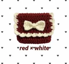 ポーチ　小物入れ　デジカメケース　カードケース　編み物　リボン