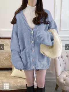 ロービングヤーン オーバーサイズカーディガン GRL