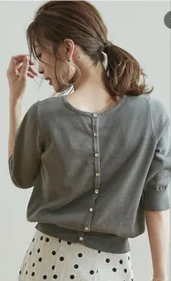 titivate 前後2wayコットンニット チャコール　グレー