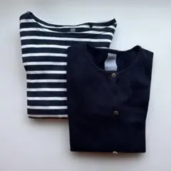 ZARAキッズカーディガン＋ユニクロキッズ長袖ボーダーTセット売り
