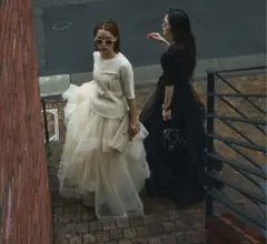 andrea&co ボリュームフリルチュールスカート セットアップ アイボリー