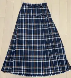 チェックスカート 青