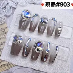 903現品推しネイルチップ付け爪量産型姫ギャルクロムハーツチークy2k痛ネイル