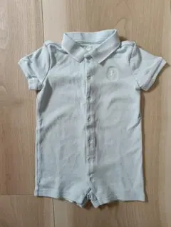 ラルフローレン無地ブルー半袖カバーオール