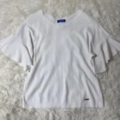 BLUE LABEL CRESTBRIDGE フリルスリーブカットソー　ホワイトのサムネイル