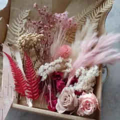 プリザーブドフラワー　ドライフラワー　花材詰め合わせ①ピンク白系