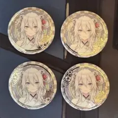 箔押し缶バッジ 正月衣装 獅白ぼたん 4個