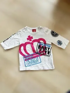 BABYDOLL 半袖Tシャツ 王冠デザイン　男の子 女の子 90センチ　七分袖