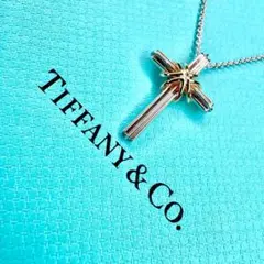 【極美品】約60cm ティファニー シグネチャークロスSV925Au750コンビ