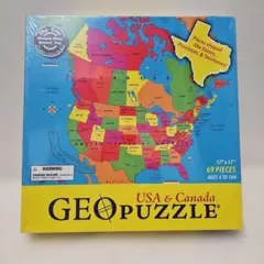 新品。GEOPUZZLE　USA&CANADA 　アメリカカナダ地図パズルのサムネイル