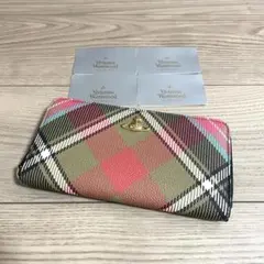 美品/ヴィヴィアンウエストウッド　長財布　タータンチェック　オーブ　マルチカラー