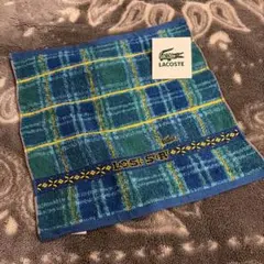 LACOSTE ラコステ 新品 タオルハンカチ チェック柄 ロゴ刺繍のサムネイル