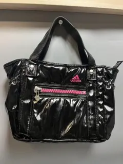 【美品】アディダス ミニトートバッグ エナメル 黒 カートバッグ