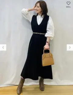 新品タグ付き‼️ GU マーメイドニットジャンパードレス 黒 Sサイズ ワンピース