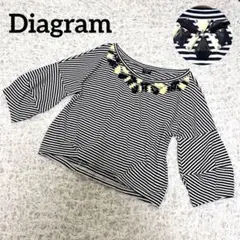 ダイアグラム  グレースコンチネンタル　　ビジュー  ボーダー カットソー