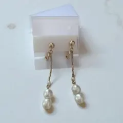 期間限定値下げ　Dollydollパール ゴールド イヤリング ロングタイプ