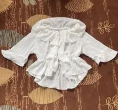 美品【w closet】ブラウス　フリル　ホワイト　レディース　サイズM