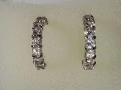 クリスタルストーン フープピアス