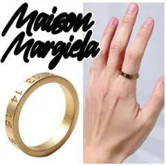 【定価6.3万】マルジェラ ナンバリング ロゴ リング ゴールド Wのサムネイル