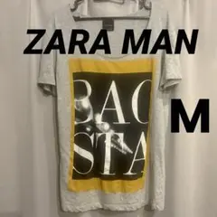 ZARA MAN グレー グラフィックTシャツ　M