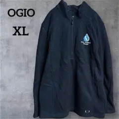 美品✨OGIO【XL】黒 フリース ジャケット 刺繍 ジップアップ メンズ 秋冬