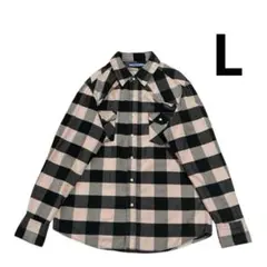 Abbot Kinney ブロックチェック ウエスタンシャツ L ピンク 黒