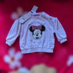新品ミニーマウス トレーナー 薄ピンク80cm