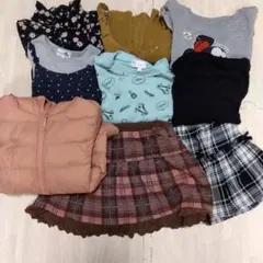 キッズ服9点セット（ダウンジャケット・花柄シャツなど）120