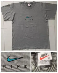 美品 90s USA製 NIKE ナイキ ボーダー センターロゴ Tシャツ L