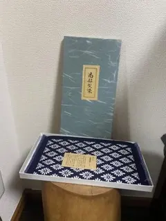 未使用品　和装用バッグ 紺色 花柄 箱付き