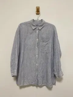 【無印良品】フレンチリネン洗いざらしワイドシャツ