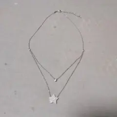 フォリフォリ　Folli Follie　ネックレス　2連デザイン　星×シルバー