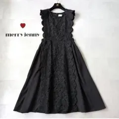 可愛い✨メリージェニー　スカラップコンビワンピース　ジャガードワンピース