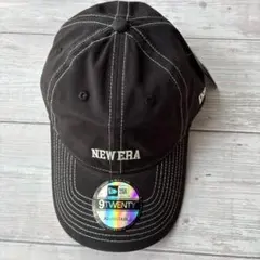 新品タグ付きNEW ERA 9TWENTYメンズ キャップ ブラック 白ステッチ