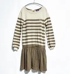 【バーバリー ブルーレーベル】カシミヤ混 ニット ワンピース 38 ベージュ