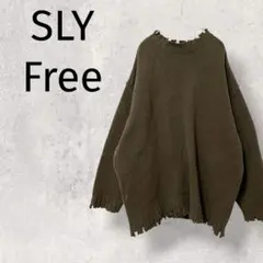 SLY ◆スライ/ニット/セーターオーバーサイズ/ブラウン/ FREE
