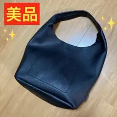 ✨美品❣️✨ブラックレザー調トートバッグ♪