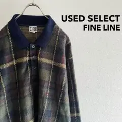 古着 “FINE LINE” Vintage Plaid Polo Knit
