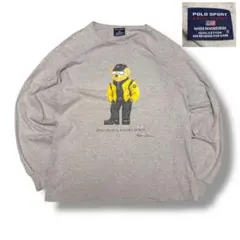 【極美/90s】POLO SPORT ポロベア ロンT 灰 S（実寸L相当）
