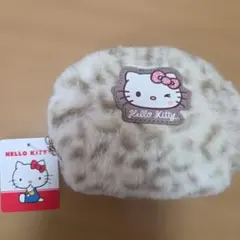ハローキティヒョウ柄 ファーポーチ