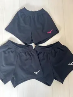 ミズノ バレーボールパンツ 3着セット ブラック Sサイズ (140cm)