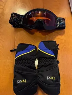 キッズ用HEAD スノーボードグローブ XS 黒/青/黄色