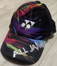 ヨネックス　YONEX キャップ　黒　レア 激レア！ヨネックス 帽子 YONEX キャップ 黒 赤 ストレート