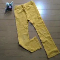 コットン　ロングパンツ　キッズ　イエロー　130