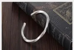 ツイストバングル アンティーク シルバー ブラック シルバー925