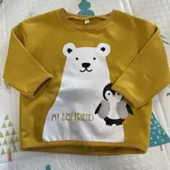 （新品未使用）裏起毛クマとペンギンプリント トレーナー 90 西松屋