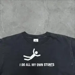 00s Y2K ビンテージ メッセージ tシャツ スタント ピクトグラム 黒 M